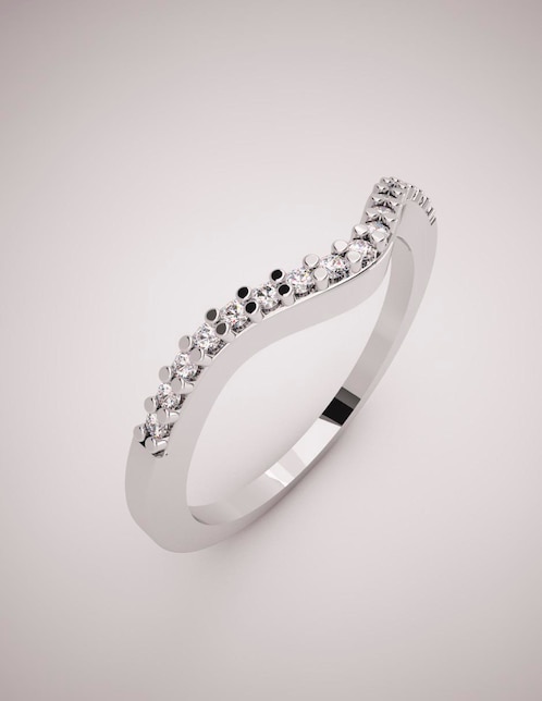 Anillo Fonelli 14k de oro blanco