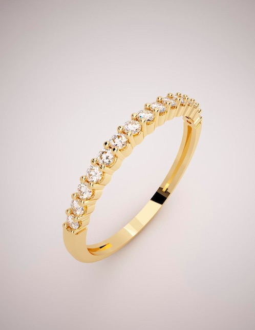 Anillo Fonelli 14 k de oro amarillo diamante pulido