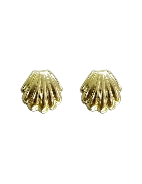 Broqueles de concha Punto Metálico de oro con acabado brillante