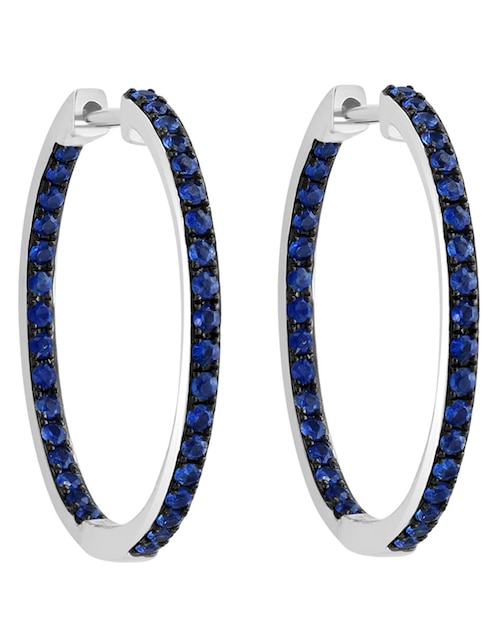 Arracadas Royale Bleu de oro con acabado pavé zafiro 1