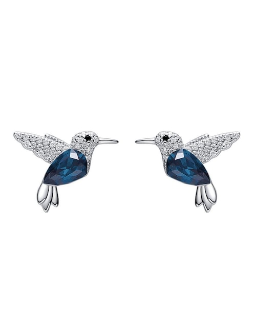 Broqueles de colibrí Mayfer Joyería con acabado baño rodio swarovski
