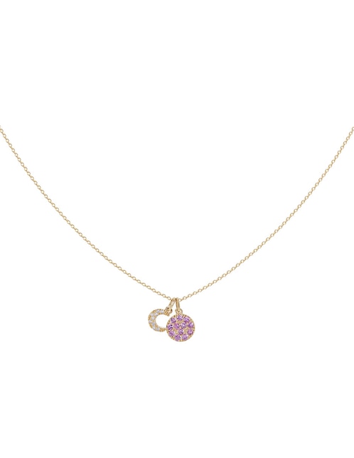 Collar de luna Riccardo Orsato de oro amarillo 14 k zafiro