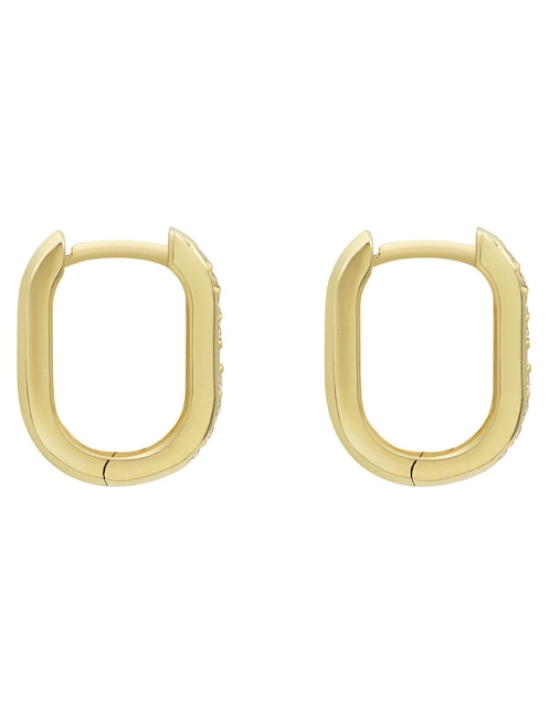 Aretes ovalados Riccardo Orsato de oro con acabado diamantado zirconia