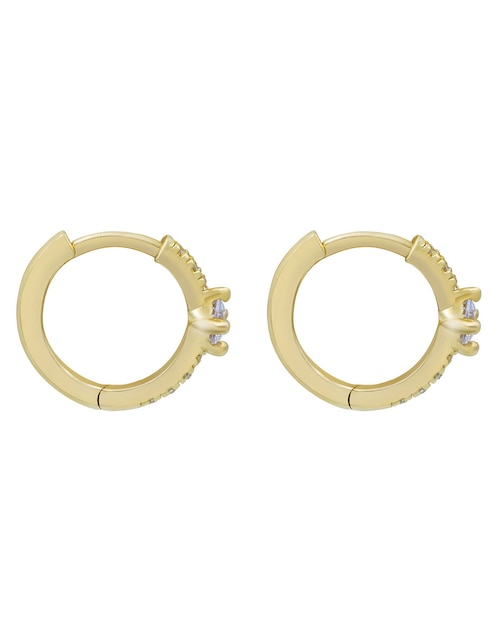 Aretes Riccardo Orsato de oro con acabado diamantado zirconia