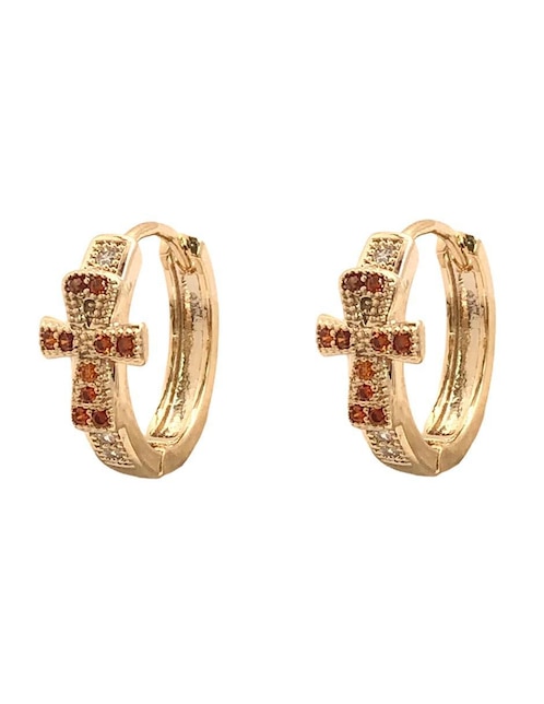 Aretes Oro Angelus con acabado brillante zirconia
