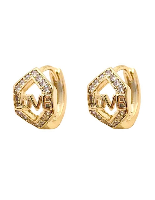 Aretes Oro Angelus con acabado brillante zirconia