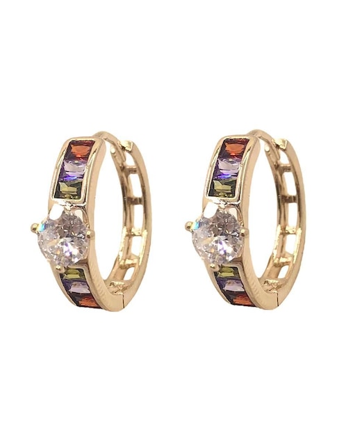 Aretes Oro Angelus con acabado brillante zirconia