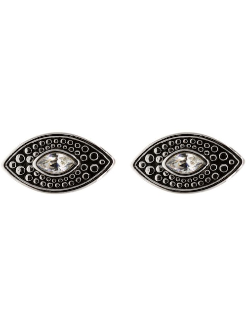 Broqueles de ojo Mayfer Joyería con acabado plateado swarovski