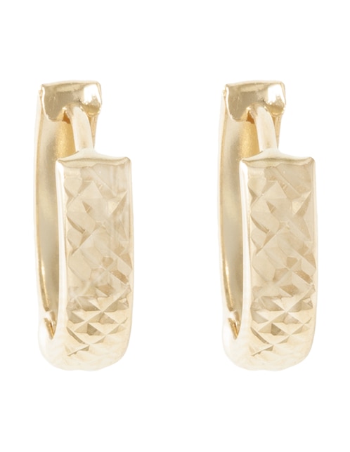 Aretes huggies ovalados Sini de oro amarillo 14 k