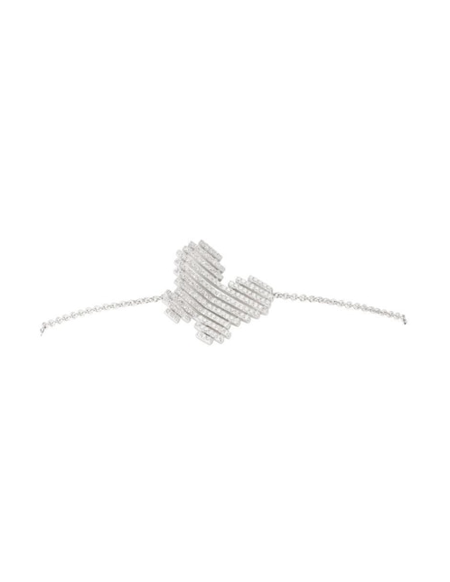 Pulsera Amore Mio de oro blanco con acabado pulido