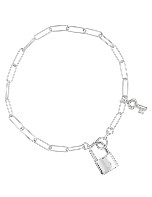 Pulsera de plata P 925 con acabado baño rodio 1
