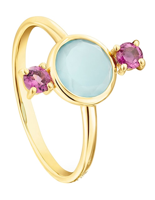 Anillo Tous Virtual garden 18 k de oro calcedonia brillante