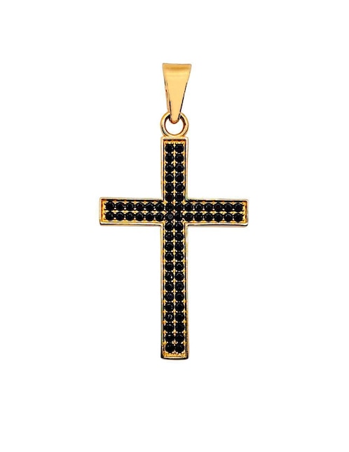 Dije de cruz de oro amarillo 10 K zirconia