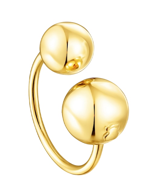 Anillo semicircular Tous Plump P 925 de plata vermeil brillante