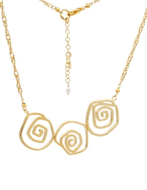 Collar Ablime Joyería Rosas de baño de oro
