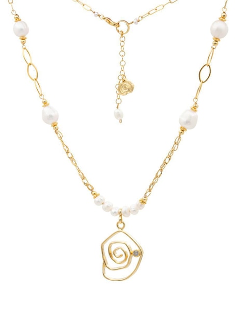 Collar Ablime Joyería Rosas de baño de oro