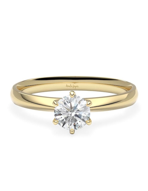 Solitario "de" oro 14 k amelie joyas zirconia