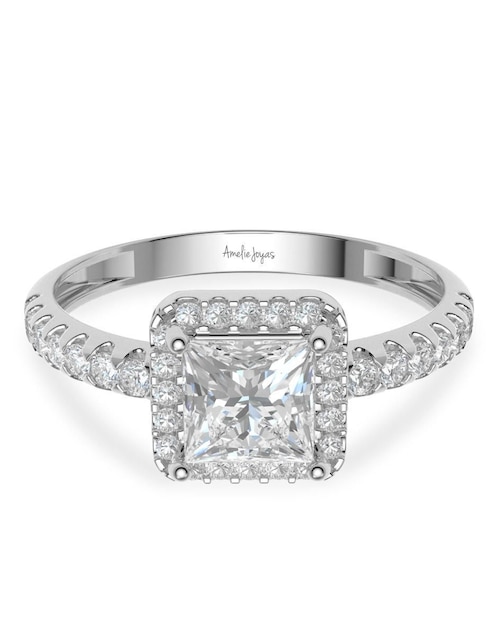 Anillo de compromiso de oro 14 k amelie joyas zirconia