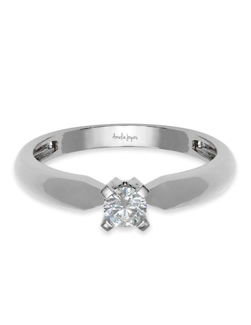 Solitario de oro 14 k amelie joyas zirconia