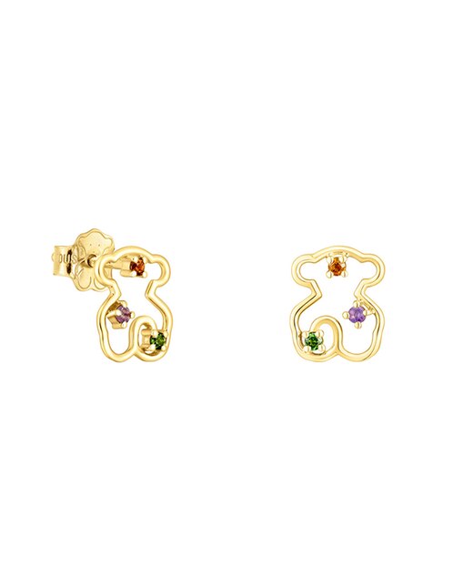 Aretes de oso Tous Tsuri de oro granate