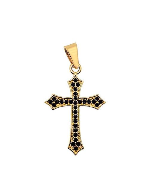 Dije de cruz Crixus Joyeria de oro amarillo 10 K zirconia