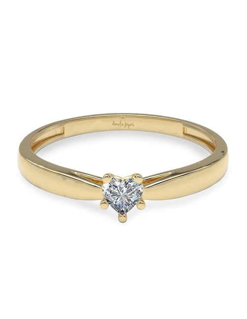 Solitario de oro 14 k amelie joyas zirconia