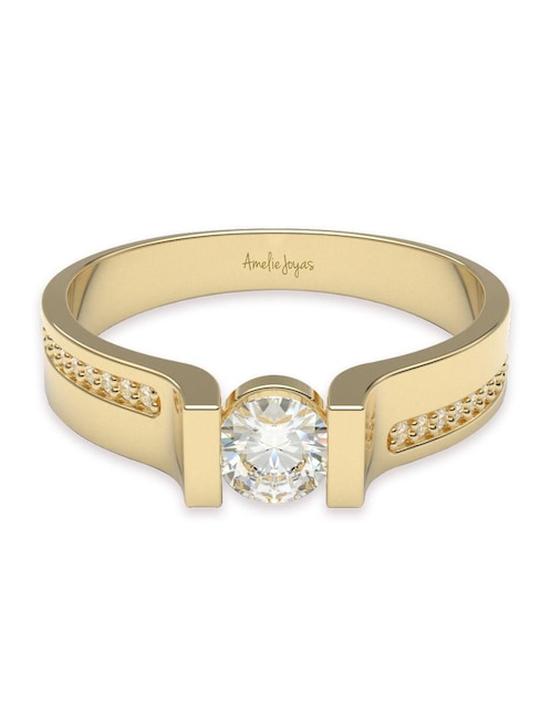 Anillo de compromiso de oro 14 k Amelie Joyas