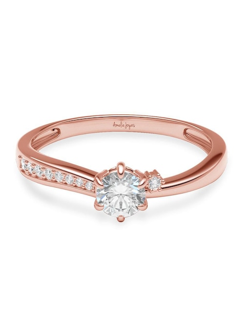 Anillo de compromiso de oro 14 k Amelie Joyas