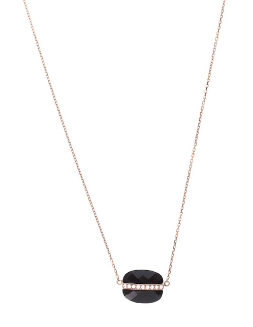 Collar ovalado de oro rosa 18 K