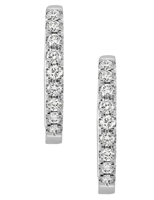 Aretes redondos de oro blanco con acabado pavé diamante 1