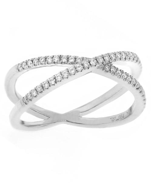 Anillo 18 k de oro blanco diamante brillante 1