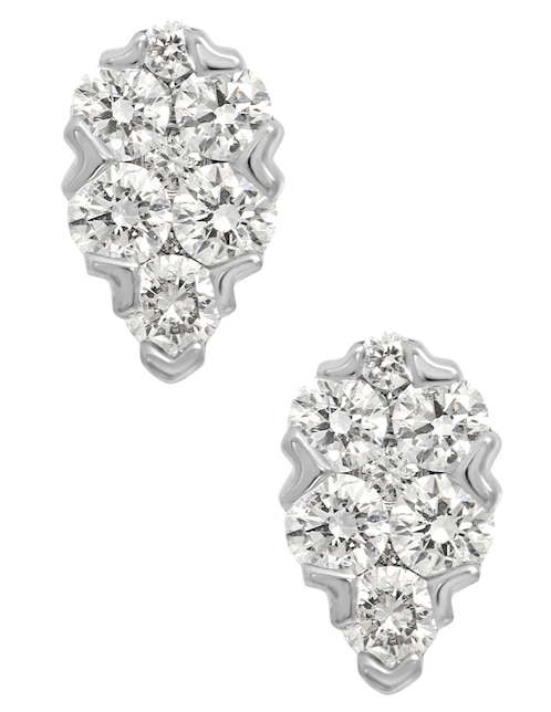 Broqueles de oro blanco con acabado pavé diamante 1
