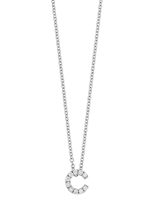 Collar de letra c Bony Levy de oro blanco 18 K