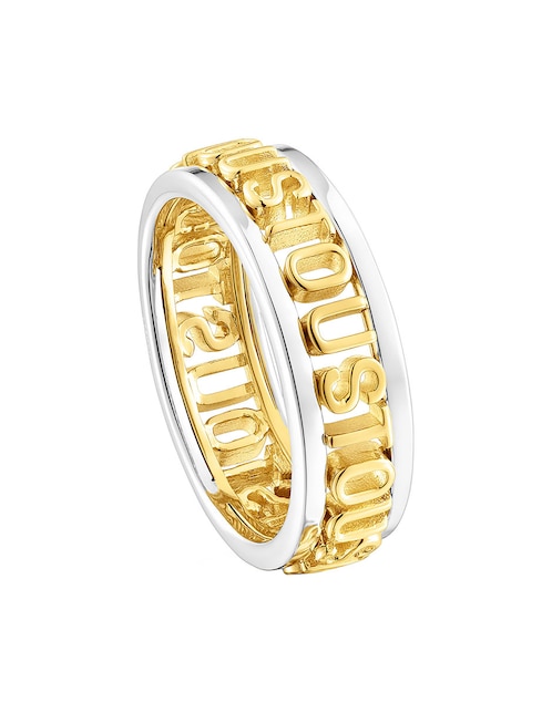 Anillo de logo Tous P 925 de plata brillante