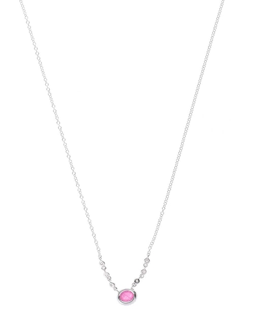 Collar ovalado de oro blanco 14 K 1