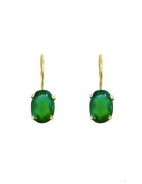 Aretes ovalados Mancini de oro ágata