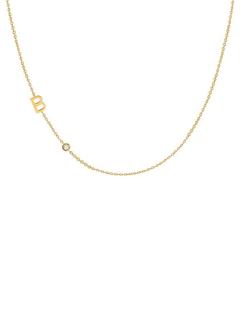 Collar de letra b Zoe Lev de oro 14 K