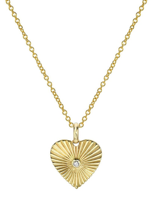 Collar de corazón de oro 14 K 1