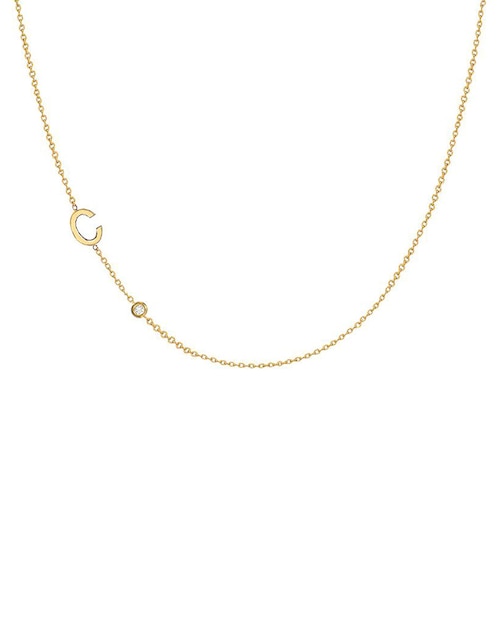 Collar de letra c Zoe Lev de oro 14 K
