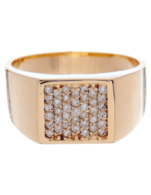 Anillo cuadrado 14 k de oro amarillo diamante pulido 1
