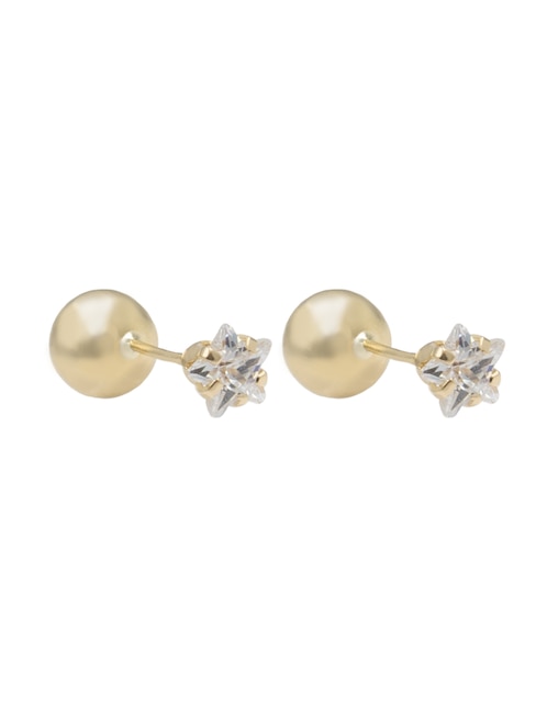 Broqueles de esfera Casal de oro zirconia