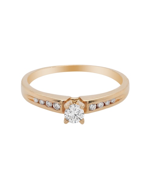Solitario de oro 14 k diamante 1