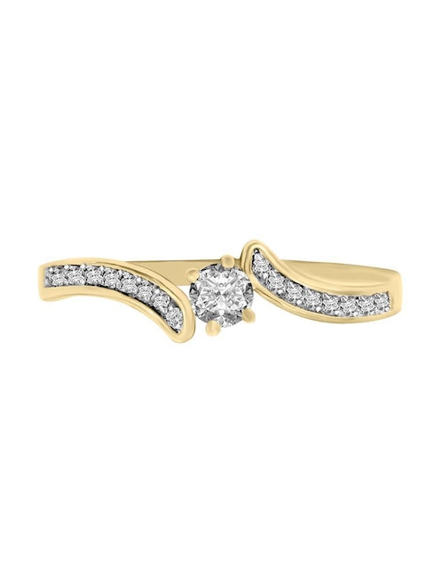 Solitario de oro 14 k klamore diamante