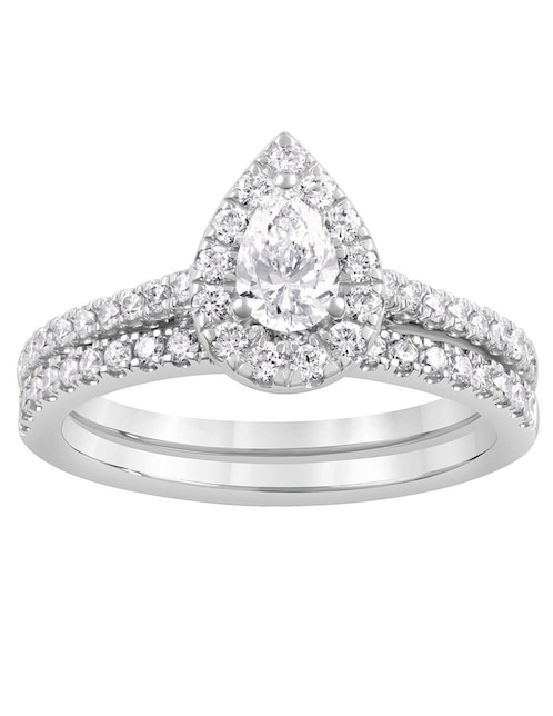 Anillo de compromiso de oro blanco 14 k 1