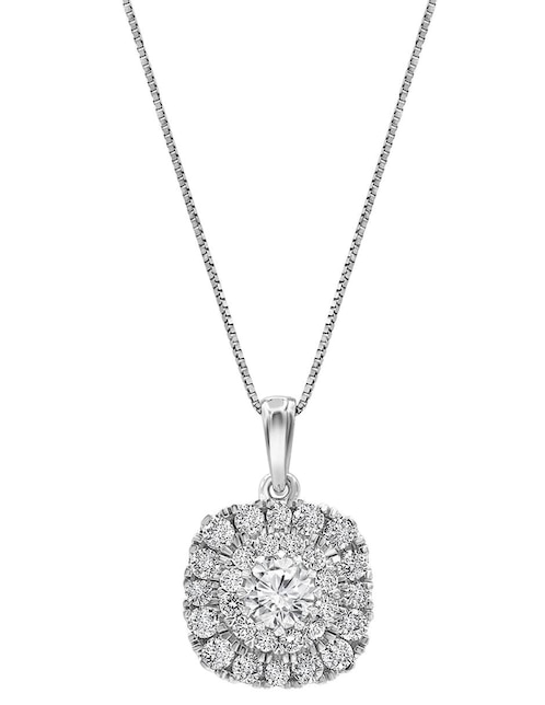 DIJE DIAMANTE 14K 1Q PLATEADO