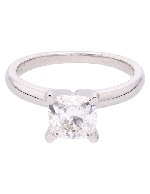 Anillo de compromiso de oro blanco 14 k diamante 1