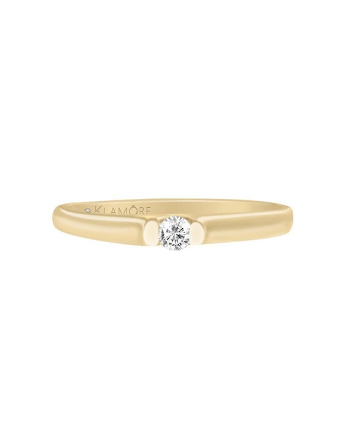 Solitario de oro 14 k klamore diamante