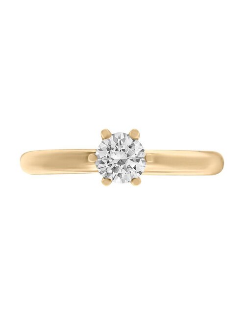 Solitario de oro 14 k klamore diamante