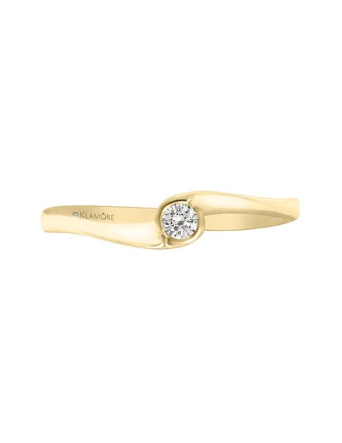 Solitario de oro 14 k klamore diamante