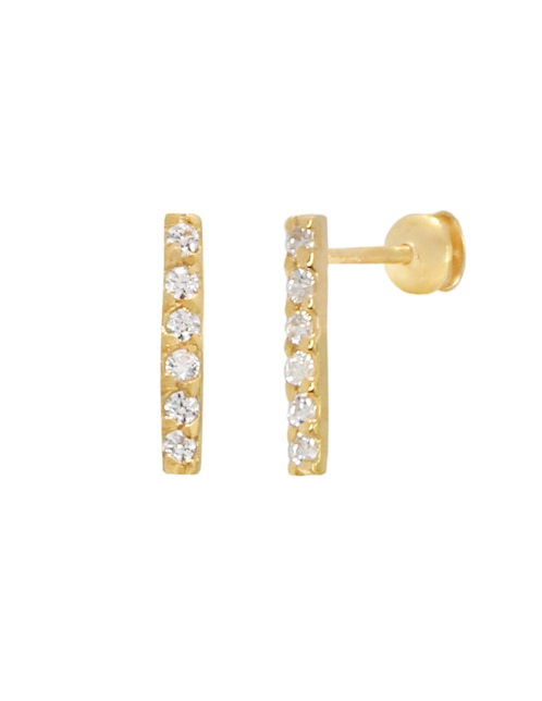 Broqueles Dama de oro con acabado brillante zirconia 2